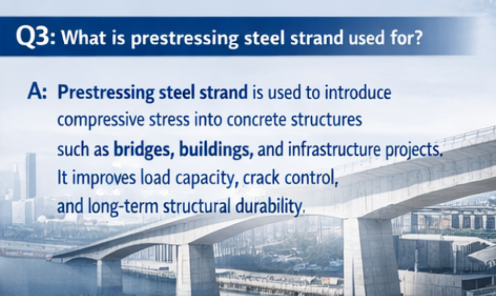 Q3: What is prestressing steel strand used for?