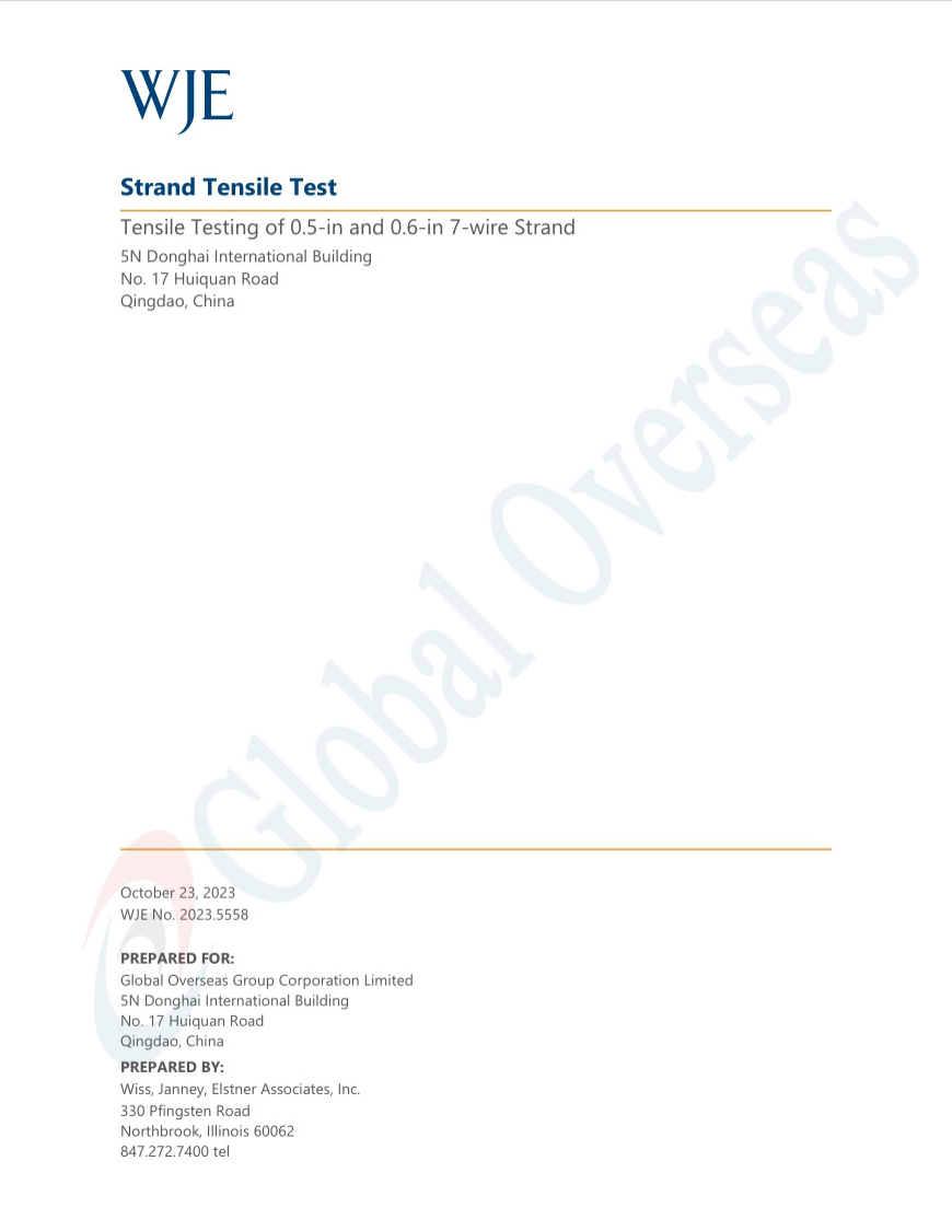 WJE Strand Tensile Test